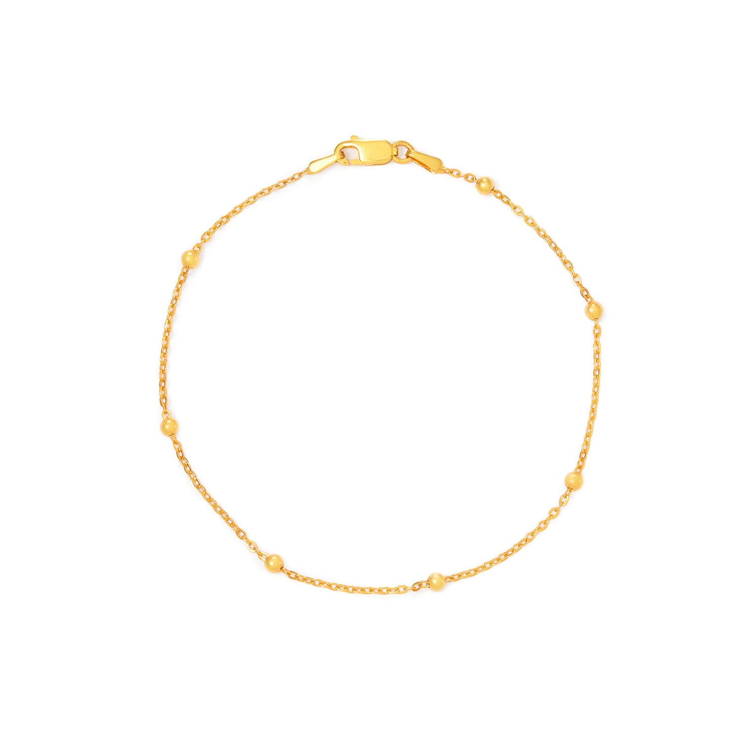 Dotted Bracelet in 9ct yellow gold with delicate gold spheres on a fine chain