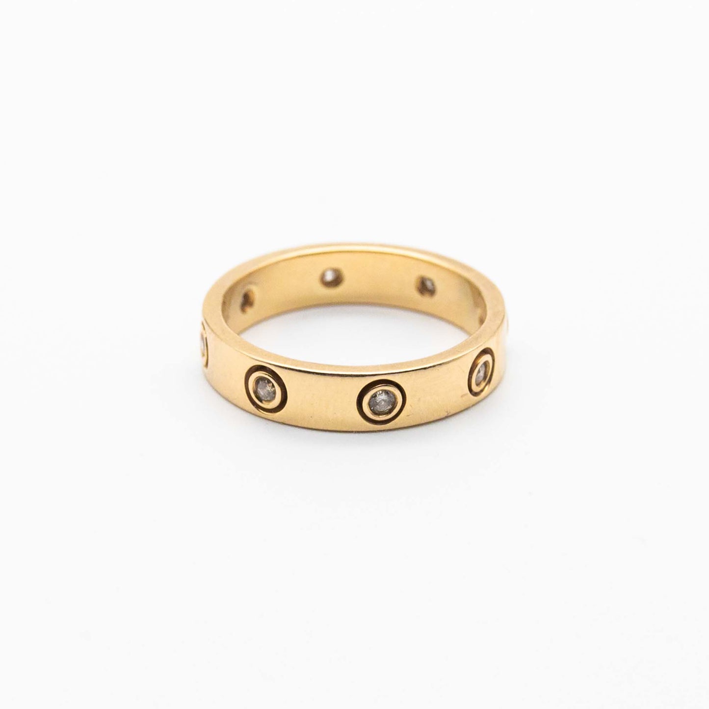 Iconic statement ring with 8 white diamonds – handcrafted in South Africa.