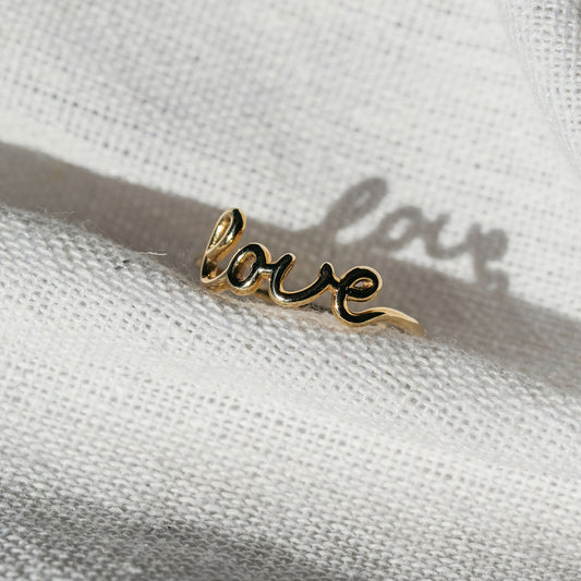 Dainty 9ct solid gold love ring – minimalist handcrafted jewellery from South Africa