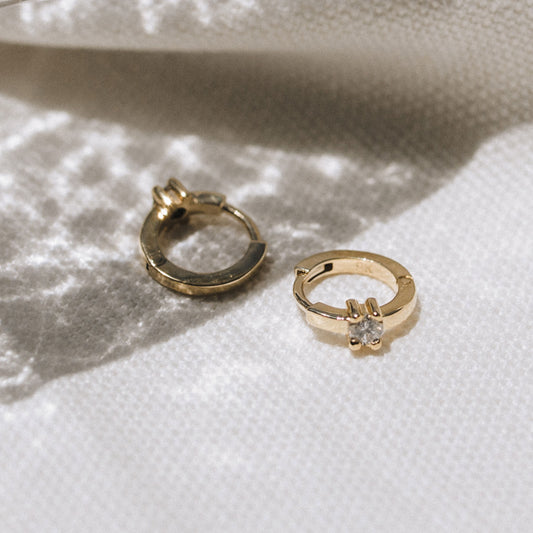 Single Diamond Huggies