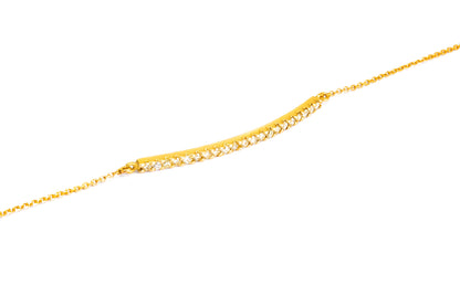 Elegant bar-style diamond bracelet handcrafted in solid gold by Leesha Fine Jewellery