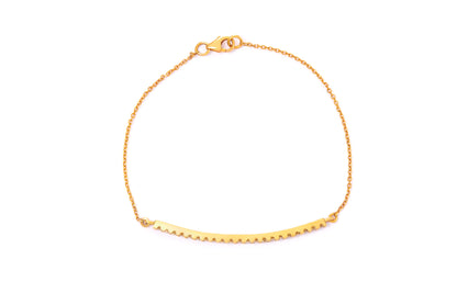Elegant bar-style diamond bracelet handcrafted in solid gold by Leesha Fine Jewellery