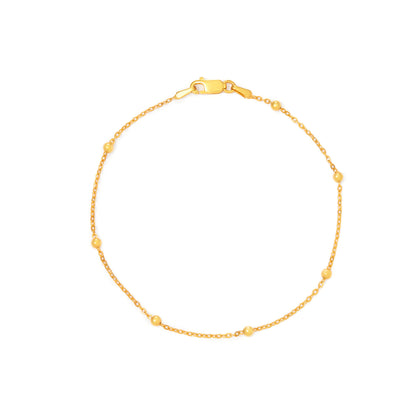 Dotted Bracelet in 9ct yellow gold with delicate gold spheres on a fine chain