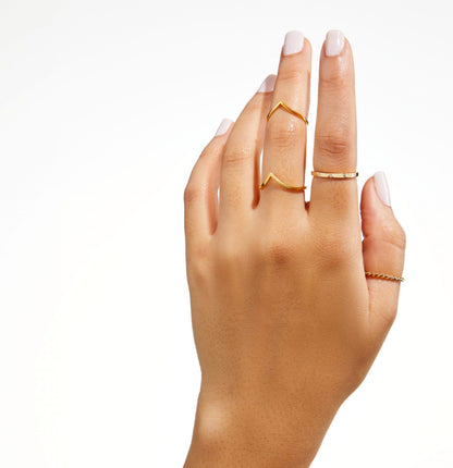 Gypsy ring in 9ct solid gold with six flush-set white diamonds – handcrafted fine jewellery