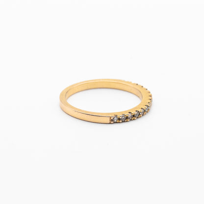Stackable half eternity ring with sparkling diamonds – minimalist luxury