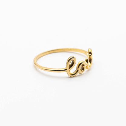 Dainty 9ct solid gold love ring – minimalist handcrafted jewellery from South Africa