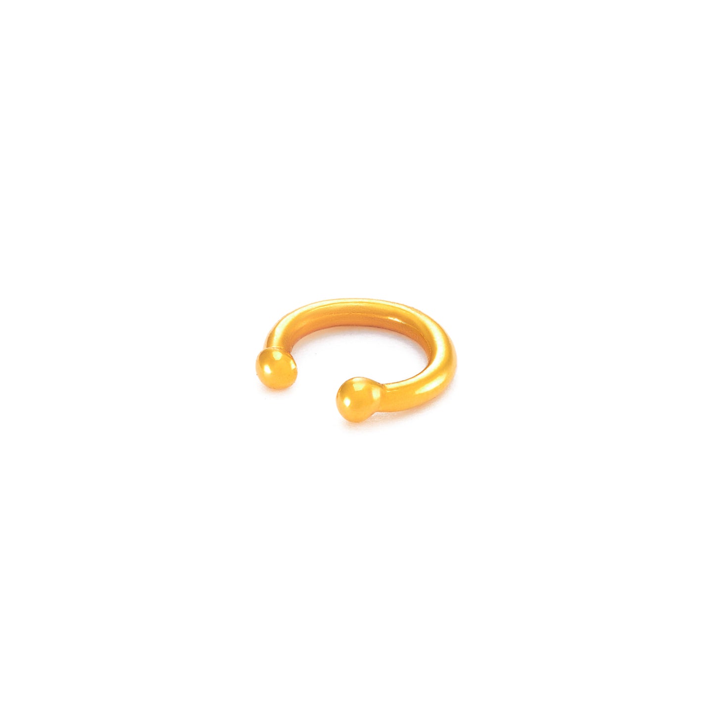 Plain 9ct gold earring cuff displayed on a white background.