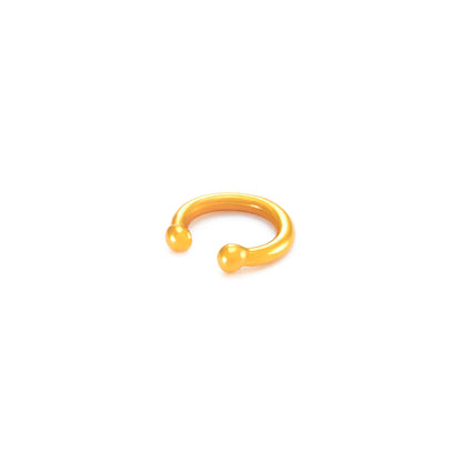 Plain 9ct gold earring cuff displayed on a white background.