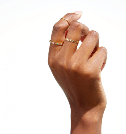 Rainbow eternity ring in 9ct gold with multicoloured gemstones – handcrafted fine jewellery from South Africa