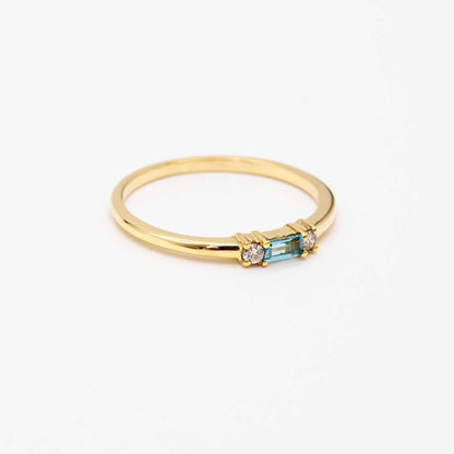 9ct gold blue topaz and diamond statement ring – handcrafted fine jewellery from South Africa