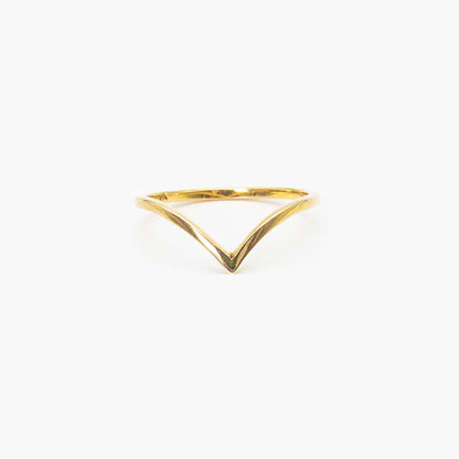Delicate gold wishbone ring – minimalist lucky charm jewellery