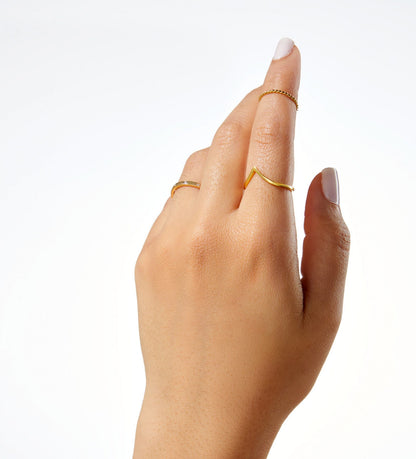 Delicate gold wishbone ring – minimalist lucky charm jewellery